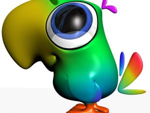 cartoon parrot rigged 3D Model