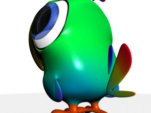 cartoon parrot rigged 3D Model