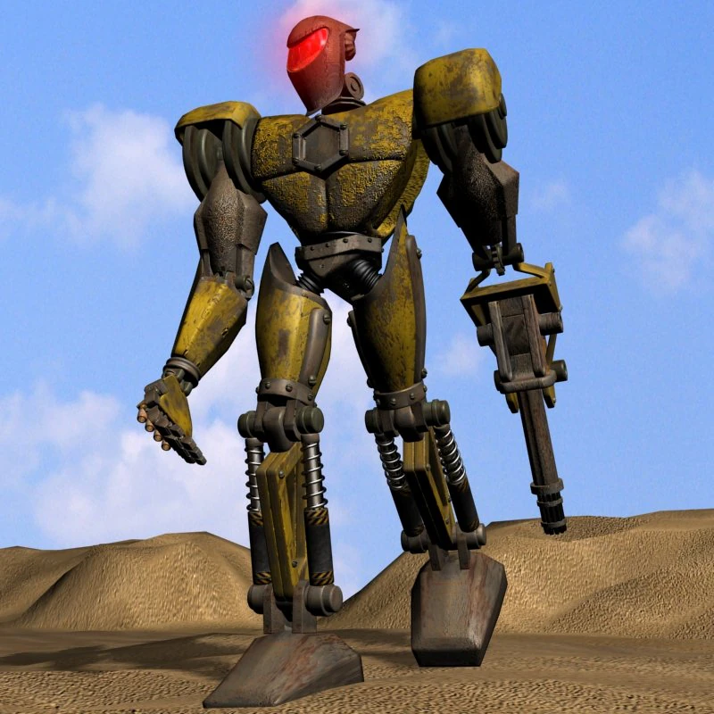 sand marauder robot character rigged 3D Model .c4d .max .obj .3ds .fbx .stl .blend 