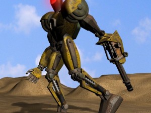 sand marauder robot character rigged Modèle 3D