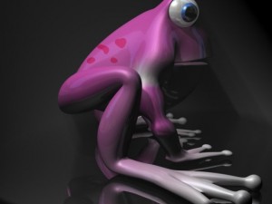 cartoon scene with 2 frogs and a mosquito fully ri 3Dモデル