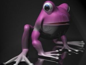 cartoon scene with 2 frogs and a mosquito fully ri 3Dモデル