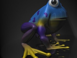 cartoon scene with 2 frogs and a mosquito fully ri 3Dモデル