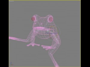cartoon scene with 2 frogs and a mosquito fully ri 3Dモデル
