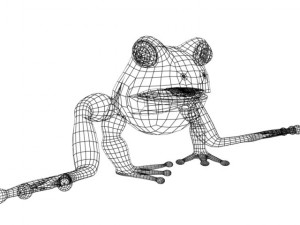 cartoon scene with 2 frogs and a mosquito fully ri 3Dモデル
