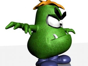 alien cartoon character rigged 3D Model