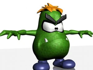 alien cartoon character rigged 3D Model