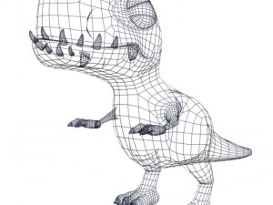 cartoon trex rigged 3D Model
