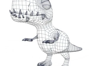 cartoon trex rigged 3D Model