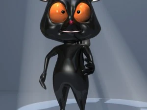 schwarzer Lemurencharakter 3D Modell