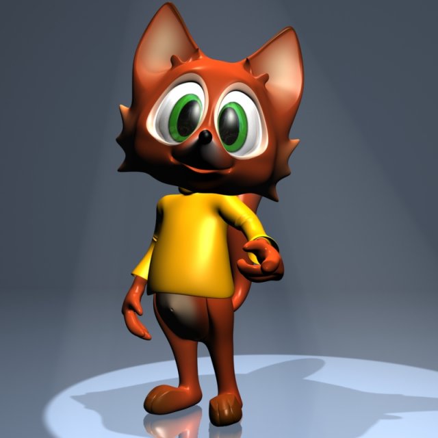 cartoon fox rigged 3D 模型 .c4d .max .obj .3ds .fbx .stl .blend 