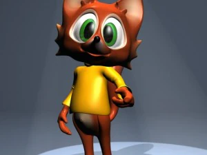 cartoon fox rigged 3D Model