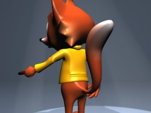 cartoon fox rigged 3D 模型