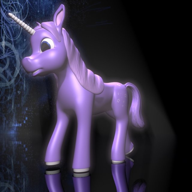 cartoon unicorn rigged 3D 模型 .c4d .max .obj .3ds .fbx .stl .blend 
