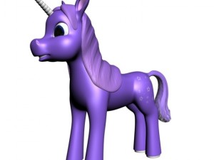 cartoon unicorn rigged 3D 模型