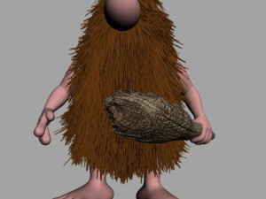 cartoon caveman character rigged 3D Model