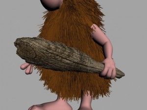 cartoon caveman character rigged 3D Model
