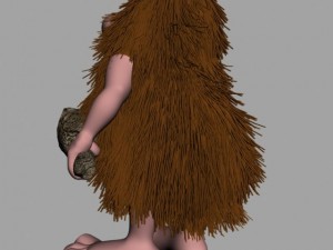 cartoon caveman character rigged 3D Model