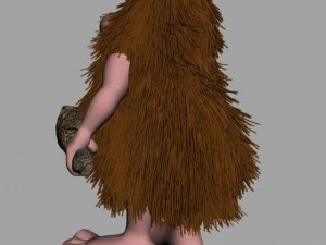 cartoon caveman character rigged 3D Model