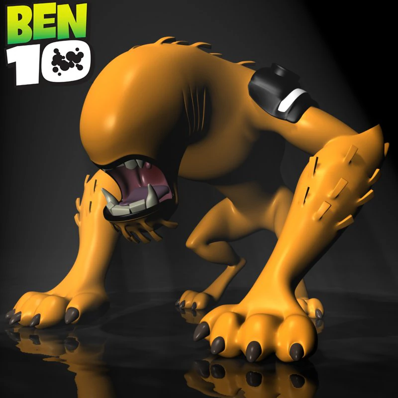 ben 10wildmutt rigged 3D Model .c4d .max .obj .3ds .fbx .stl .blend 