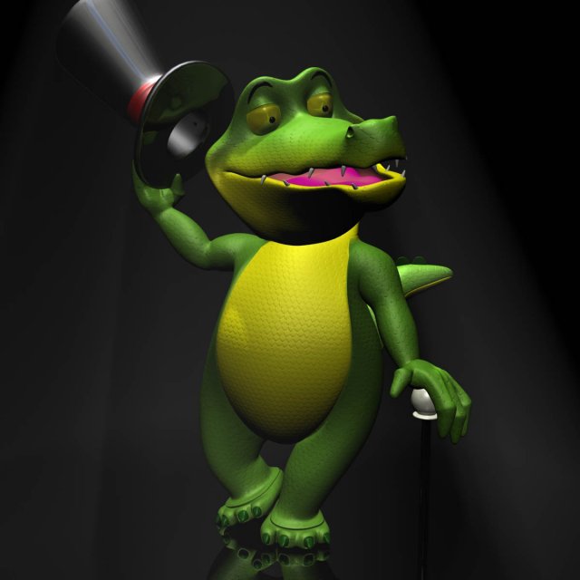 cartoon crocodile rigged 3Dモデル .c4d .max .obj .3ds .fbx .stl .blend 