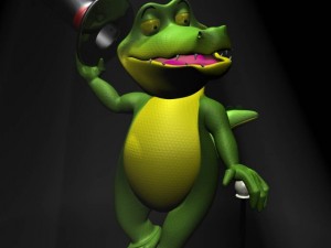 cartoon crocodile rigged 3D Model