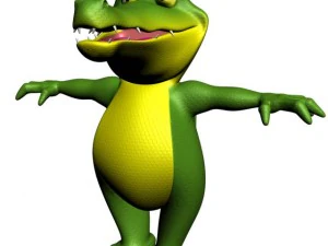cartoon crocodile rigged 3D Model