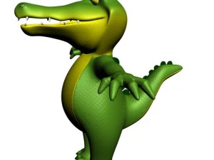 cartoon crocodile rigged 3D Model