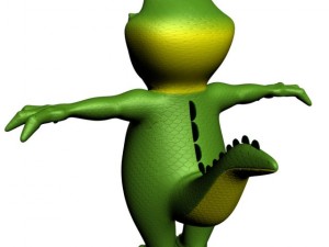 cartoon crocodile rigged 3Dモデル