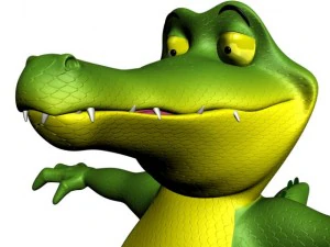 cartoon crocodile rigged 3D Model