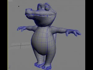 cartoon crocodile rigged 3D Model