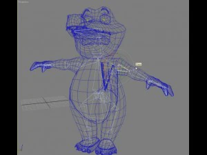 cartoon crocodile rigged 3D Model