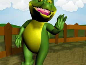 cartoon crocodile rigged 3D Model