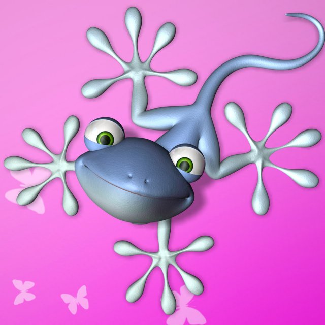 cartoon gecko rigged 3D Model .c4d .max .obj .3ds .fbx .stl .blend 