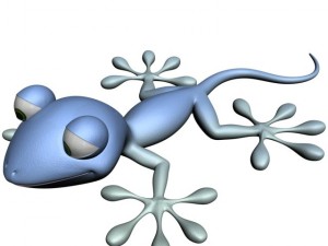 cartoon gecko rigged 3D Model