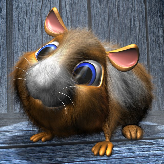 cartoon hamster rigged 3D Модель .c4d .max .obj .3ds .fbx .stl .blend 