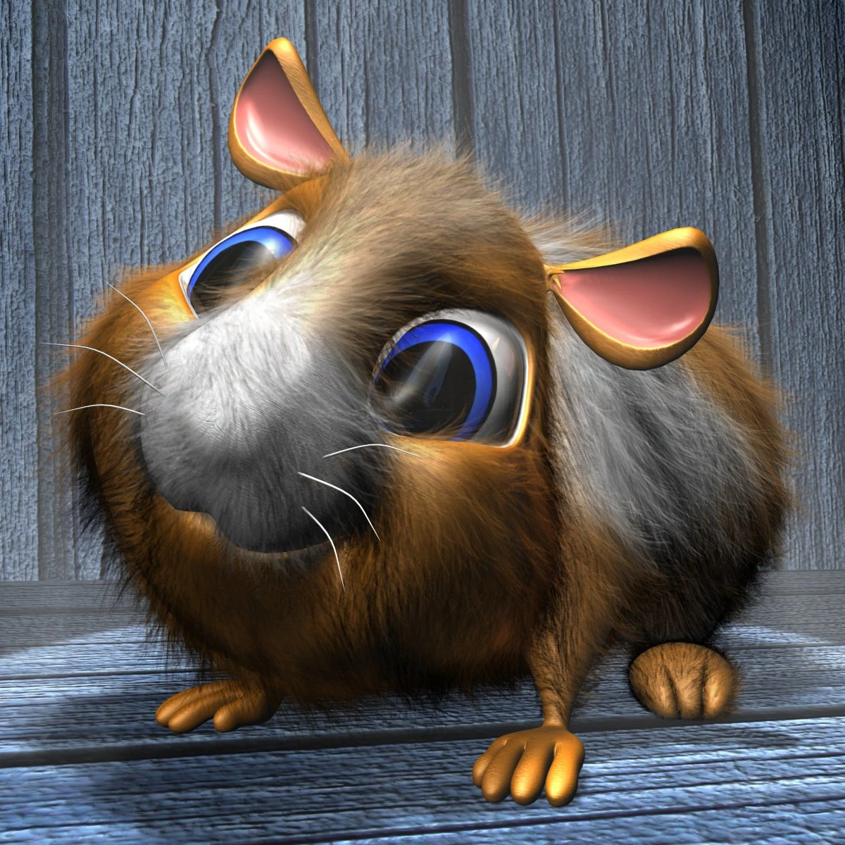 cartoon hamster rigged 3D Model .c4d .max .obj .3ds .fbx .stl .blend 