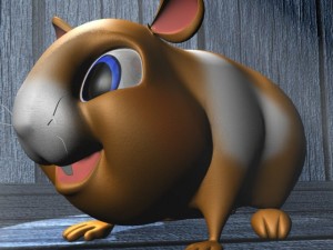 cartoon hamster rigged 3D Модель