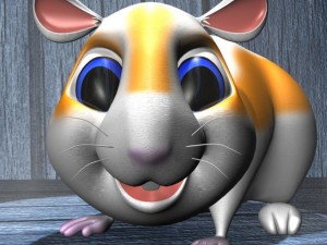 cartoon hamster rigged 3D Модель