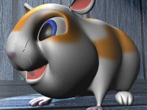 cartoon hamster rigged 3D Модель