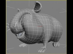 cartoon hamster rigged 3D Model