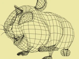 cartoon hamster rigged 3D Model