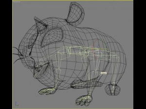 cartoon hamster rigged 3D Model