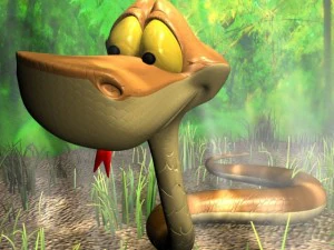 Cartoon-Schlange manipuliert 3D Modell