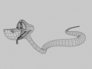 cartoon snake rigged 3D Model