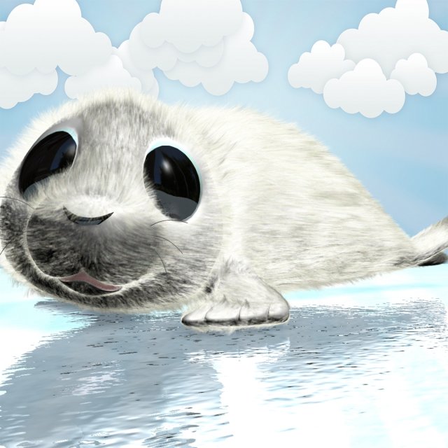 cartoon baby seal rigged 3Dモデル .c4d .max .obj .3ds .fbx .stl .blend 