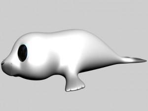 cartoon baby seal rigged 3Dモデル