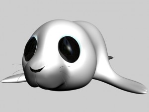 cartoon baby seal rigged 3Dモデル
