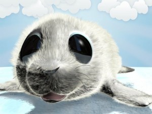 cartoon baby seal rigged 3Dモデル