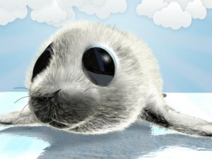 cartoon baby seal rigged 3Dモデル